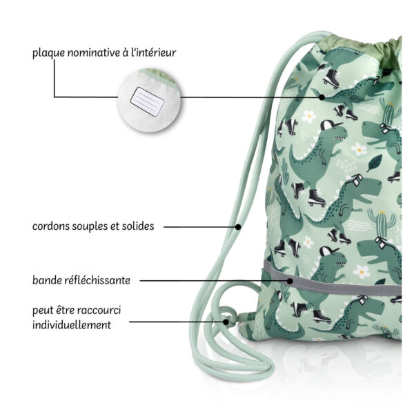 Sac de gym pour enfants Dinosaures
