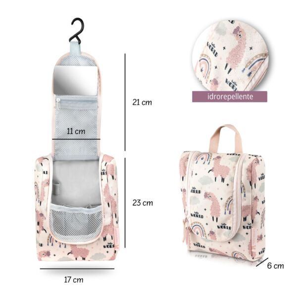 borsa da toilette per bambini lama