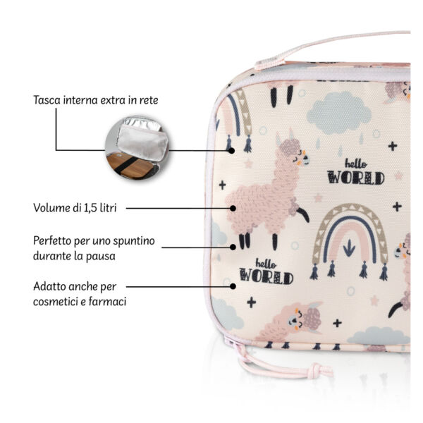 Borsa pranzo per bambini lama