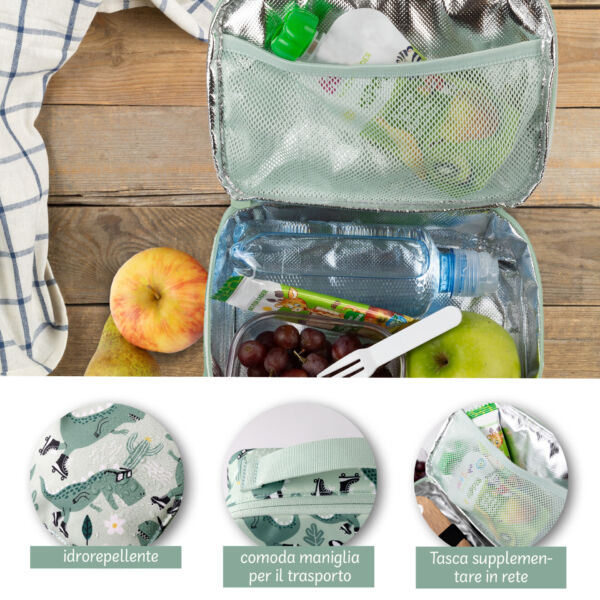 Borsa pranzo per bambini dinosauro
