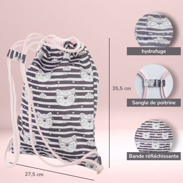 Sac de gym enfant Chat