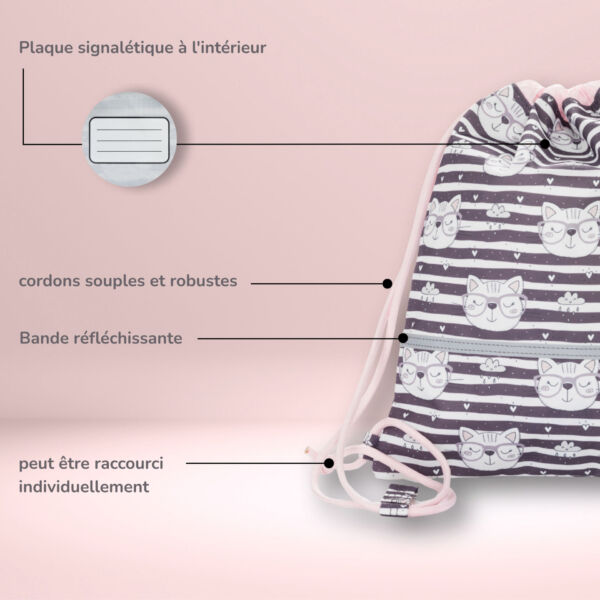 Sac de gym enfant Chat