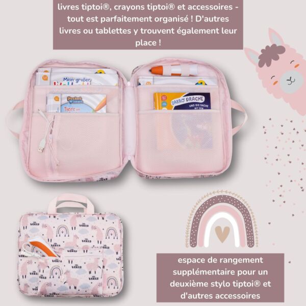 Sac de transport et de rangement pour enfants, adapté aux livres tiptoi.
