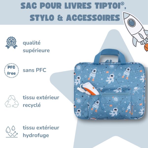 Sac de transport et de rangement pour enfants, adapté aux livres tiptoi Univers