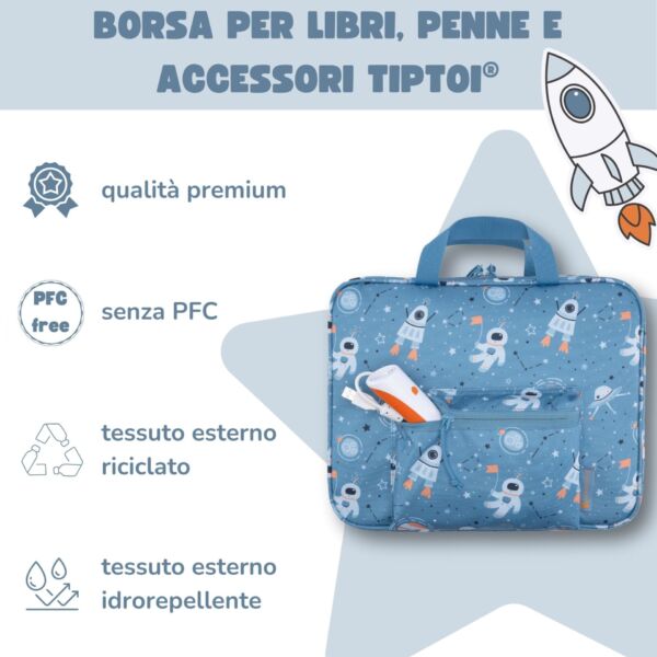 Borsa per trasportare e conservare i libri tiptoi per bambini Spazio