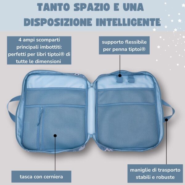 Borsa per trasportare e conservare i libri tiptoi per bambini Spazio